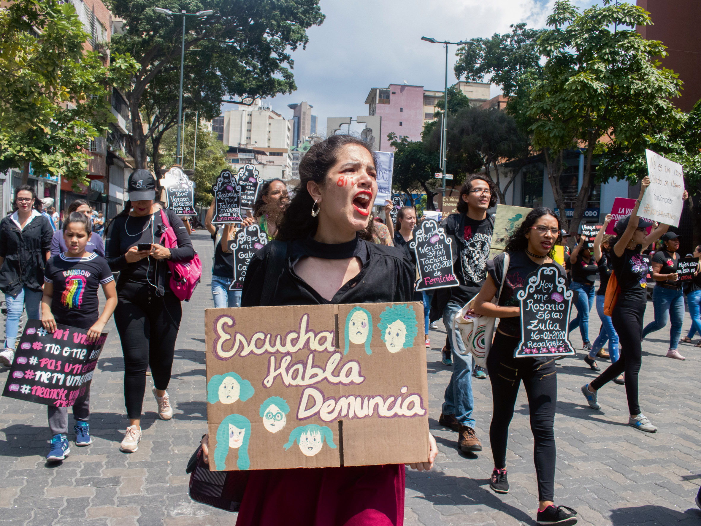 Marchas a propósito del Día Internacional de la Mujer en Caracas (2020). 