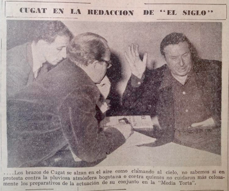 En la redacción de El Siglo, Xavier Cugat se queja del incidente ocurrido durante su actuación en La Media Torta (12 de marzo de 1951).